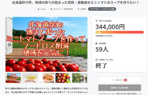 購入型のクラウドファンディングの実施